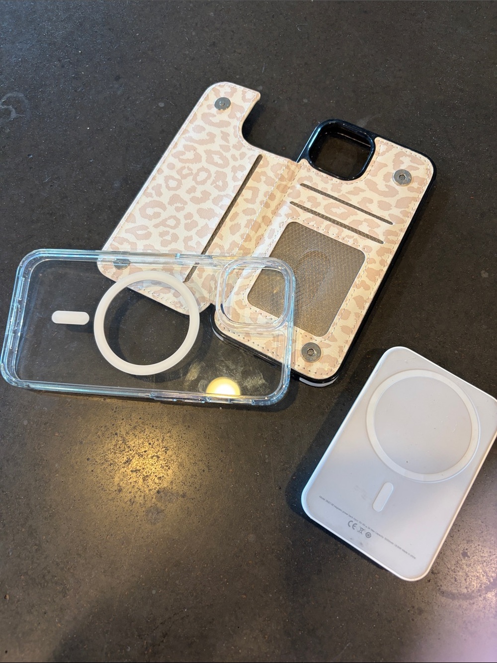 Apple Pink Leopard Wallet Case with MagSafe-Compatible Clear Shell